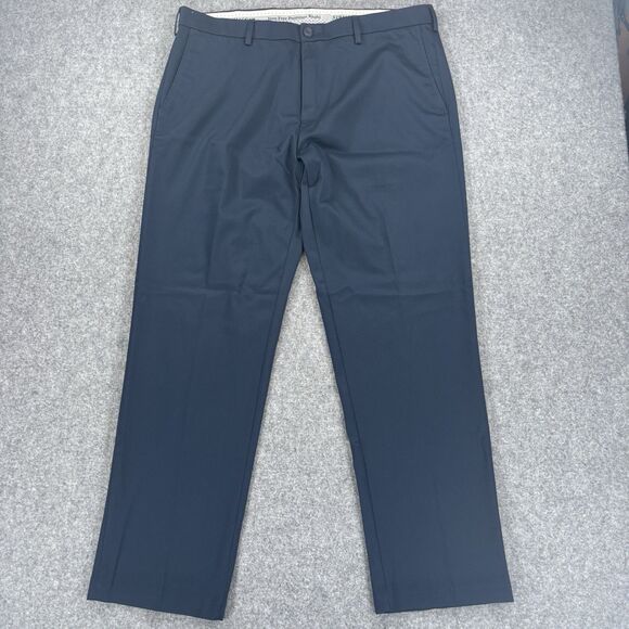 Haggar Premium Navy Blue Straight Fit Flat Front Chinos 38x32 - Picture 1 of 9